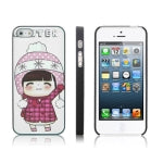 ENKAY Winter Girl Pattern Plastic Case for iPhone 5